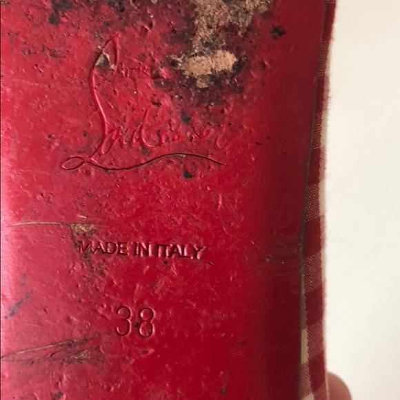 Christian Louboutin gingham red and white flat - Picture 4 of 4